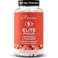 EuElite Caffeine Pill Contains 100mg Caffeine+200mg No Vibration Focusing Energy & Cleaning Puzzle C