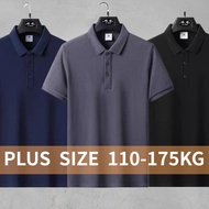 【Plus Size】Nylon Polo Shirts Men Short Sleeve Big Size Loose Business Shirt Oversize  Tops 10XL 9XL