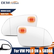 For Skoda Octavia MK2 A5 2004-2009 VW Polo 9N 9N3 Facelift 2005-2009 Car Door Side Mirror Glass Wing
