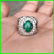 CINCIN PERMATA BATU AKIK NATURAL GREEN MALACHITE MINIMALIS