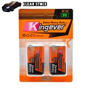 2pcs pack Bateri Kingever 6F22 9V Carbon Battery 9volts