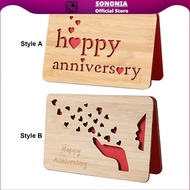 [SONONIA] Wooden Anniversary Card, Wedding Anniversary Greeting Card Romantic Keepsake Marriage Gift