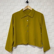 Kemeja Crop / Kemeja Crinkle Wanita / Hanin Crop / Kemeja Crop Kancing Depan Belakang / Kemeja Tanga