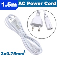 สายไฟ AC แบบ 2 รู สีขาว ยาว 1.5 เมตร  1.5M 2-Prong Port AC Power Cord Cable For Mac Mini Router for 