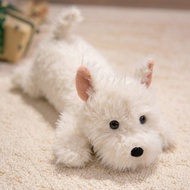 42cm Kawaii Fluffy Hair West Highland Dog White Terrier Plushie Soft Puppy Plush Toy Stuffed Lifelik