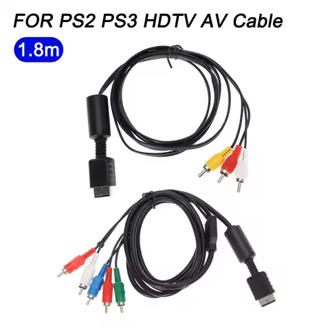 1.8m Audio Video HDTV Component AV Cable to RCA For PS2 / PS3 / PS3 Slim HD Multi Out Composite RCA