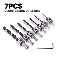 7PCS HSS 3MM-10MM COUNTERSINK DRILL BIT ALLEN KEY SET WOODWORKING TOOLS FOR ELECTRIC DRILL MATA DRIL