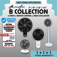 【BEST SELLER🔥】ALPHA Motto WF B32 WF B31 Wall Fan SF B22 DC Motor Stand Fan 7 Blades 10 Speed Remote 