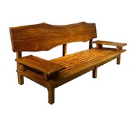 【吉迪市100%全柚木家具】DSLI001A 柚木造型三人沙發椅 三人座