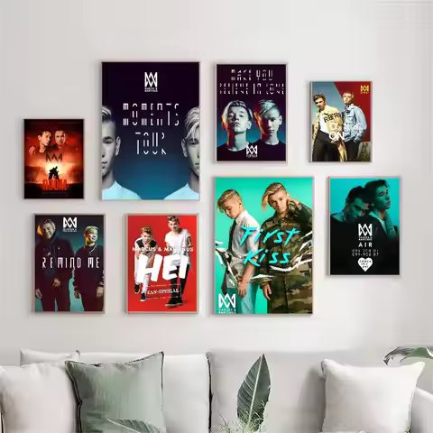 Marcus And Martinus Music Anime Vintage Whitepaper Poster Waterproof Paper Sticker Coffee House Bar 