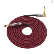 [OUGO] 3 Meters/ 10 Feet Musical Instrument Audio Guitar Cable Cord 1/4 Inch Straight to Right-angle
