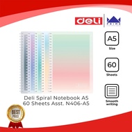 Deli N406-A5 Spiral Notebook A5 60 sheets Asst.