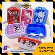 Tupperware,kotak bekas makan kanak-kanak Cute Cartoon Disney Cartoon Lunch Box Food Containers With Spoon