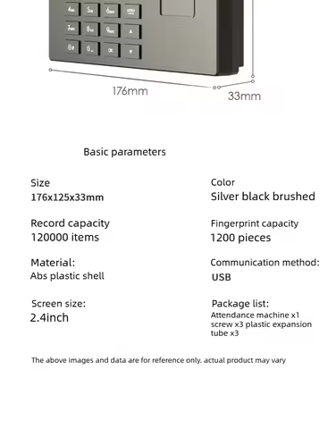 2026 Fingerprint Reader, Office Fingerprint Recognition Clock in Office Employee Finger Attendance M
