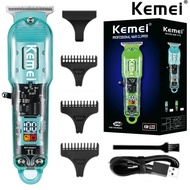 kemei Hair Clipper Kemei Transparent Fuselage LCD Digital Display Hair Clipper Professional Electric