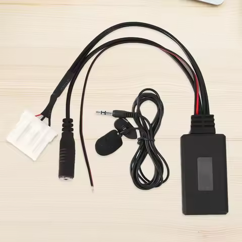 Wireless Radio Stereo Adapter Bluetooth-Compatible with Microphone Audio Adapter Cord 5-12V for Mazd