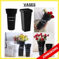 VASES Flower Bucket Plastic Flower Vase Pot Pasu Gubahan Bunga Pot Bunga Plastik Acrylic Plastic Gar