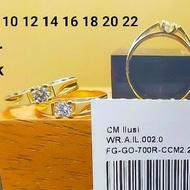 Cincin emas asli 700 70 16k 22 karat tunangan nikah couple mata 2 gram