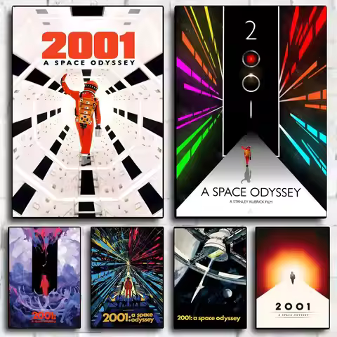 2001 A S-Space Odyssey Poster Stickers Mural Painting Self-Adhesive Wall Decals for Bedroom Living R