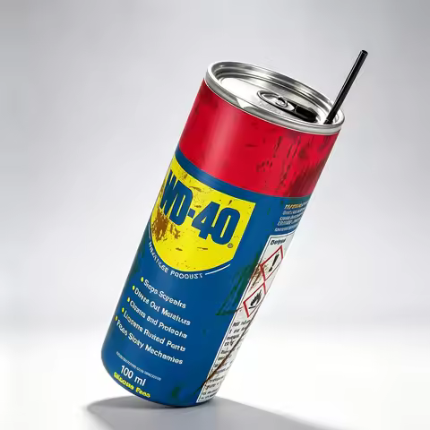 Creative WD-40 Style Stainless Steel Tumbler Cup Funny Industrial Design Coffee Mug With Straw Novel