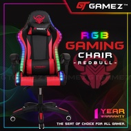 #淘呱呱#GTGAMEZ LED Lighting Gaming Chair with RGB / Ergonomic Backrest / Height Adjustment + Pillows  -  GMZ-GC-YG-721RD-L