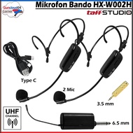 TaffSTUDIO HX-W002 HX-W002H Microphone Wireless Microphone Mic Head Band Mini Portable UHF 2.4 Ghz 6