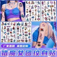 4pcs KPop Demon Hunters Cartoon Anime Tattoo Stickers