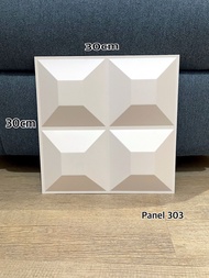 Wall Panel 3D Dinding PVC Putih Diamond Star Kotak