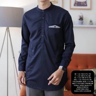 COD [Koko Alzy size L N1] baju koko pria toyobo variasi warna - navy Baju Koko Lebaran Cowok / Koko 