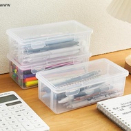 OOO 1pc Large Plastic Pencil Box Stackable Transparent Office Supplies Organizer