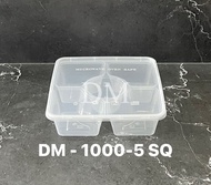 Terbaru Thinwall Dm 1000-5 Sq - Bento 1000Ml- 5 Sekat Kotak Makan