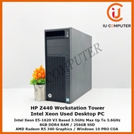 HP Z440 WORKSTATION TOWER INTEL CORE XEON E5-1620 V3 8GB RAM 256GB SSD RADEON R5 340 USED DESKTOP RE