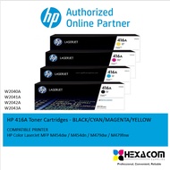 HP 416A Toner Cartridges - Black/Cyan/Magenta/Yellow W2040A/W2041A/W2042A/W2043A