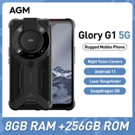 AGM Glory G1 5G Rugged Mobile Phone 8GB+256GB 6200mAh 6.53 inch NFC Smartphone 20 MP Night Vision Ca