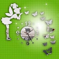 Home Wall Clock Modern Style Butterfly Diy Mirror Wall Clock Wall Sticker Home Decor Utterfly Decoration Wall Stickers#40