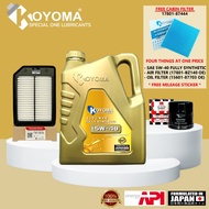 PERODUA AXIA 2017year, BEZZA 1.0 AIR FILTER + ORI OIL FILTER +KOYOMA 5W40 FULLY SYNTHETIC ENGINE OIL
