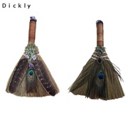 Dickly Hanging Witch Altar Broom Feather Altar Decoration for Wall Halloween Sign