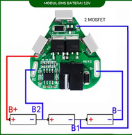BMS MODUL BOR LISTRIK 3S 12V 15A 2 MOS