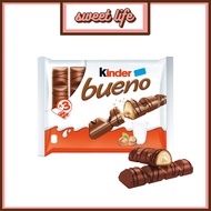 3'S X 43G KINDER BUENO CHOCOLATE BAR WITH MILK &amp; HAZELNUT FLAVOUR 3PCAKS OF 2INDIVIDUALLY WRAPPED BARS COKLAT BIG PACK