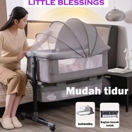 [Kelambu gratis]Tempat Tidur Bayi Ranjang Bayi Box Bayi Tempat Tidur Bayi Tempat Tidur Lipat Dinding