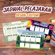 Lesson Schedule Poster Custom School Timetable/ with Writing and Photo