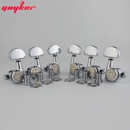 1 Set GUYKER 1:21 Lock String Tuning Key Pegs Machine Heads with Half-Circle Handle Replacement for 