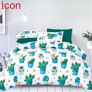 Icon 880 Thread Count Printed Fitted Bedsheet Set (includes Fitted sheet Pillow case and Bolster cas