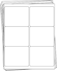 BESTEASY 6 up Shipping Address Labels, 3-1/3 X 4 Inches Self Adhesive Sticker for Laser and Inkjet P