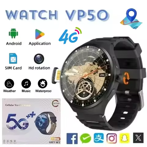 VP50 7-in1 Smart Watch 1.75 inch Amoled GPS Tracking Compass WiFi HD Camera SIM card Call App downlo