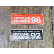 Octane Number 92 Sticker / Number 98