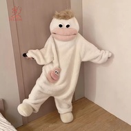 fulaide- Kids and Adult Onesie Soft Velvet Onesie Big Mouth Onesie Soft Plush Warm Hooded Pajamas Un