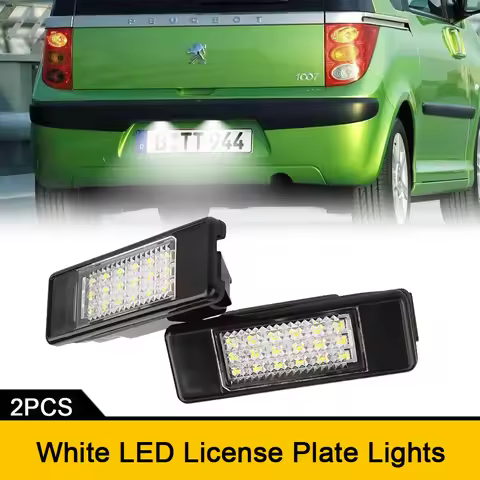 2pcs Canbus LED Rear License Plate Lights For Peugeot 106 1007 207 307 308 T7 3008 T8 406 407 508 60