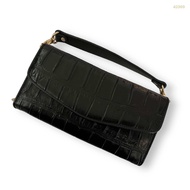 NEW | กระเป๋าหนังแท้พร้อมสายสะพาย WOC สีดำ* รุ่น เลดี้ #J6