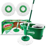 Libman Tornado Spin Mop System Plus 2 Refill Heads | Mop and Bucket with Wringer Set | Floor Mop | S